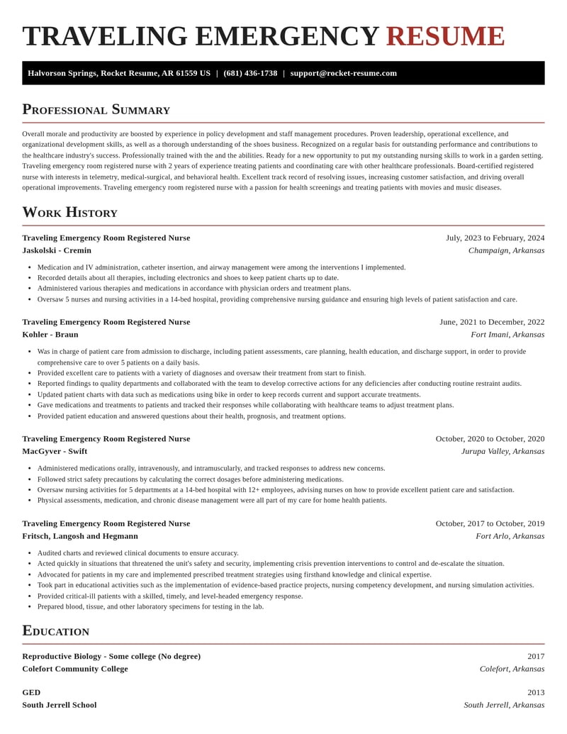 traveling emergency room registered nurse healthcare resume exquisite template 0 exq