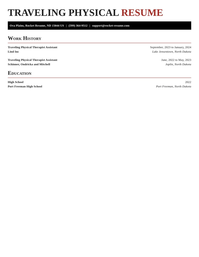 traveling physical therapist assistant healthcare resume exquisite template 1 exq
