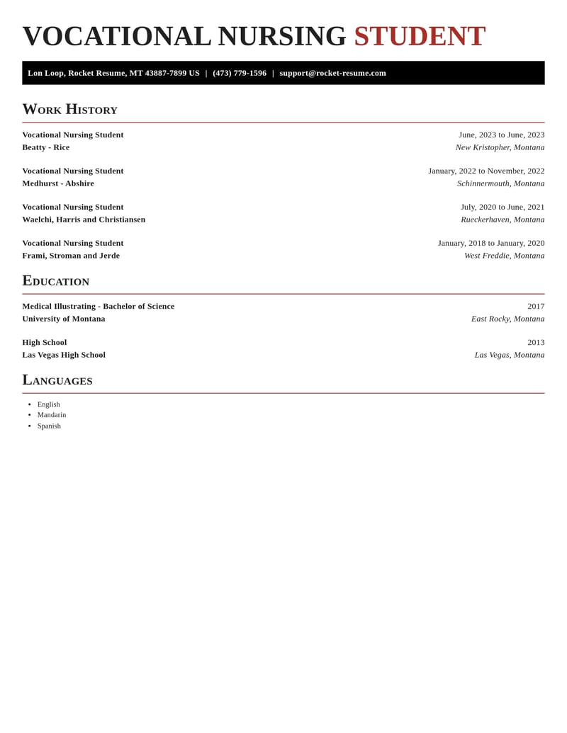 vocational nursing student healthcare resume exquisite template 2 exq