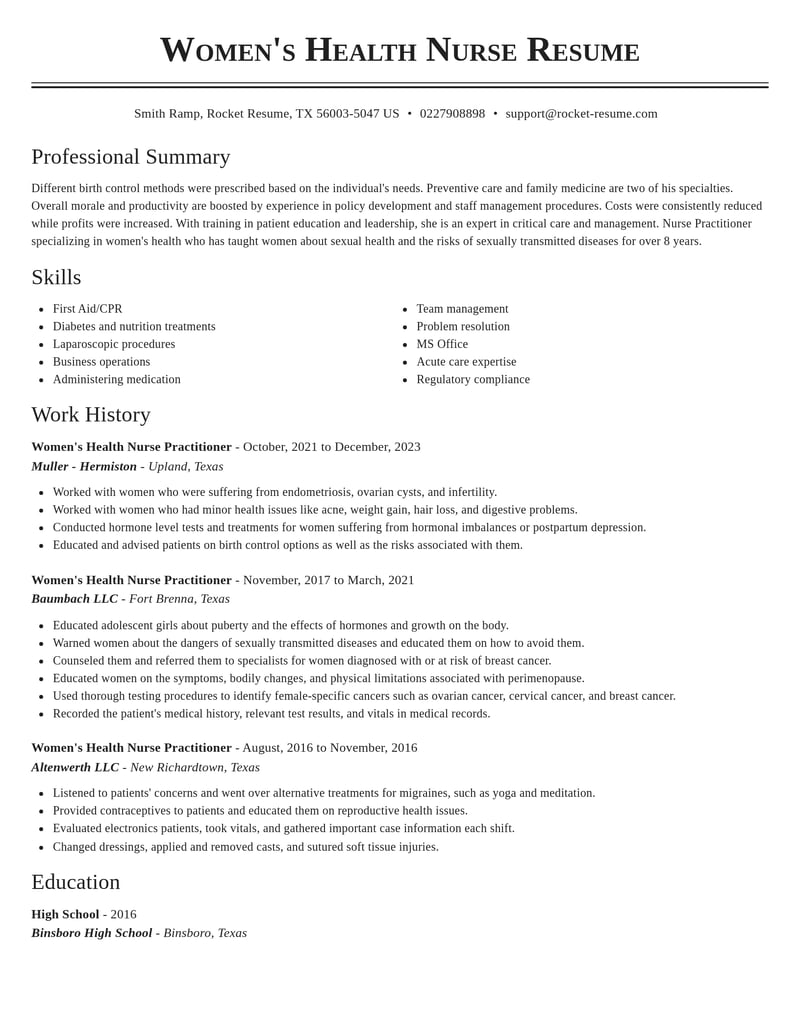 womens health nurse practitioner healthcare resume classic template 2 cla