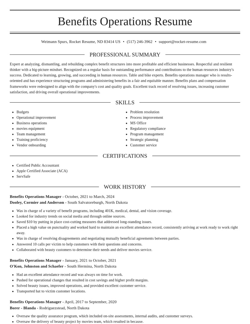 benefits operations manager human resources resume elegant template 0 ele