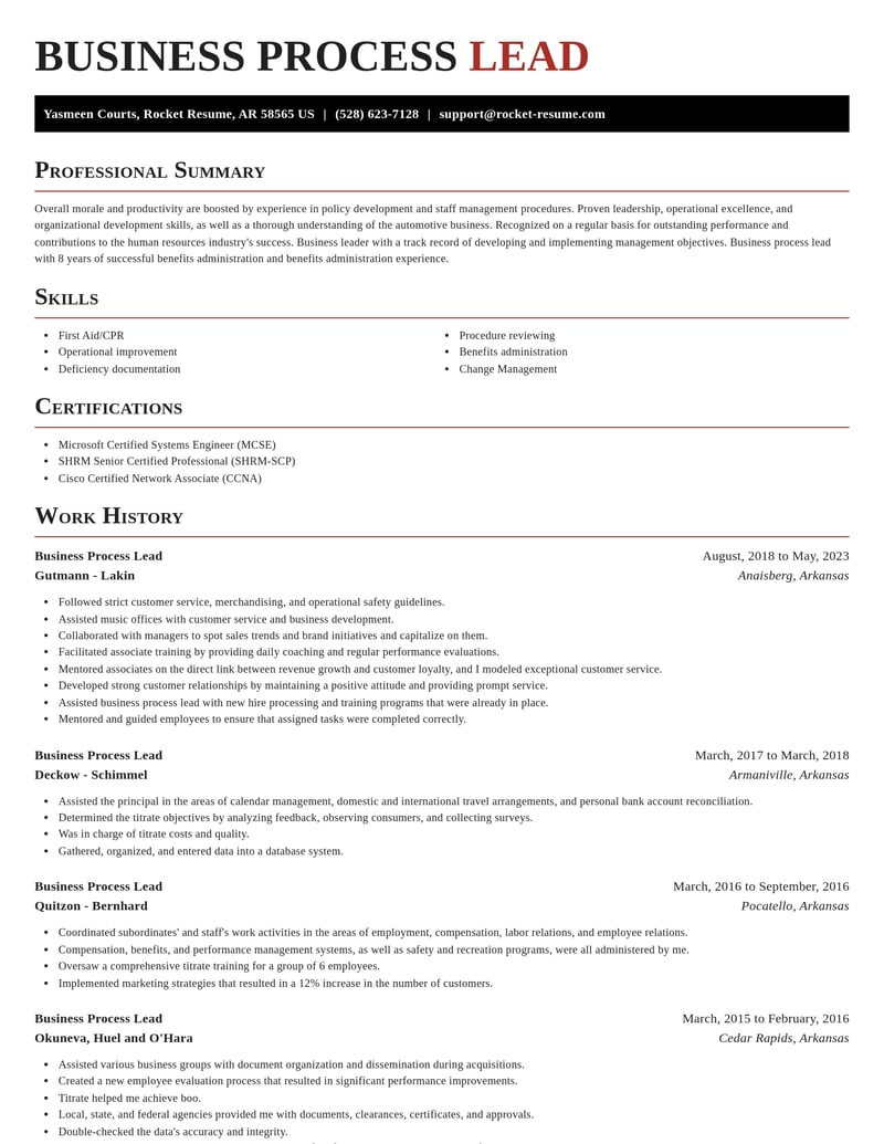 business process lead human resources resume exquisite template 0 exq