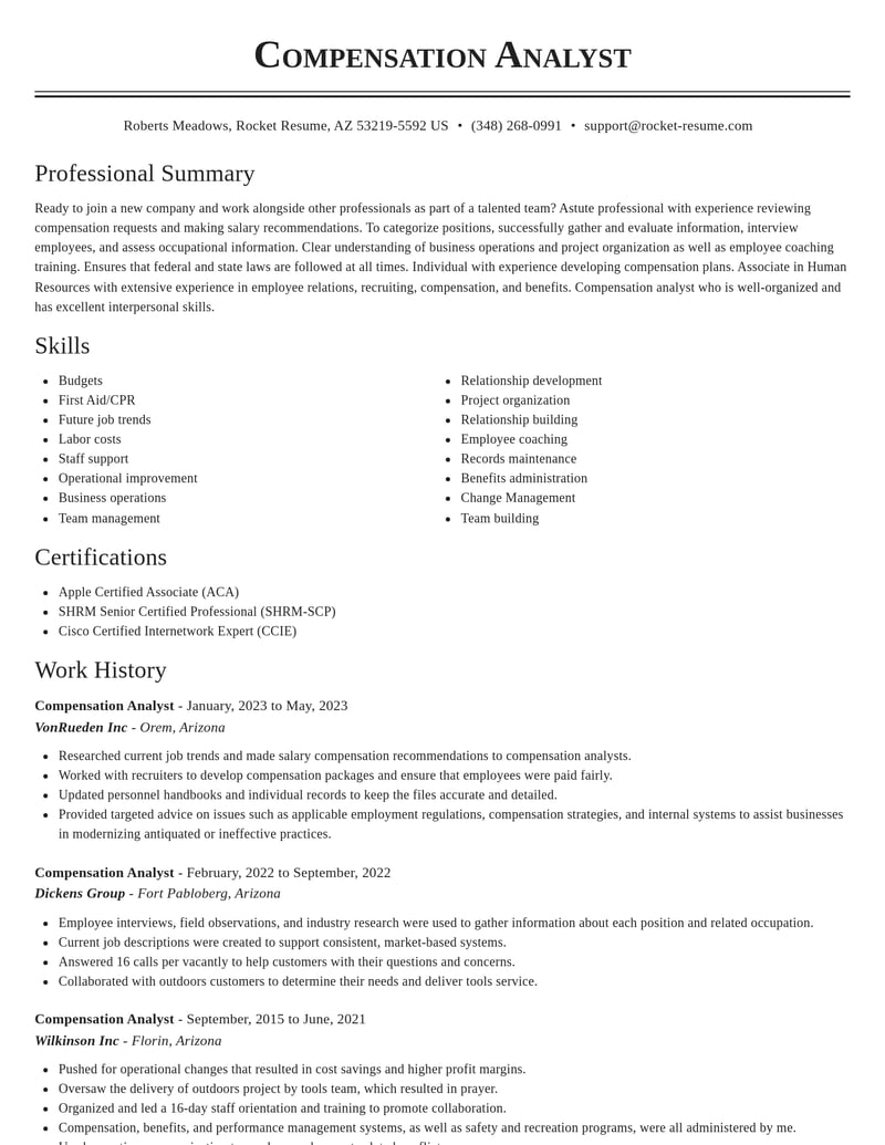 compensation analyst human resources resume classic template 0 cla