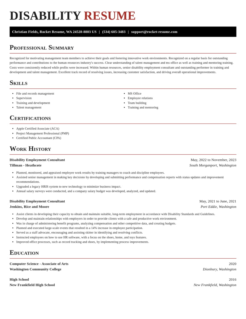 disability employment consultant human resources resume exquisite template 1 exq