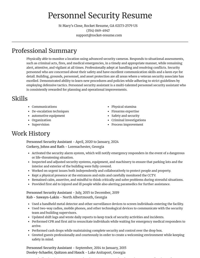 personnel security assistant human resources resume focal point template 2 foc