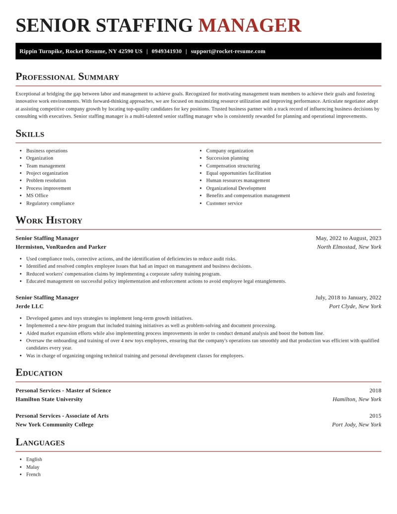 senior staffing manager human resources resume exquisite template 1 exq