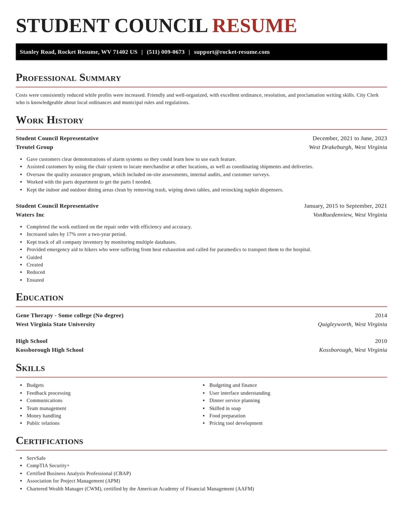 student council representative human resources resume exquisite template 0 exq