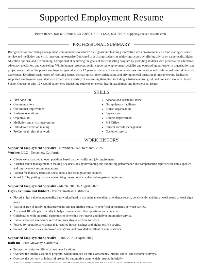 supported employment specialist human resources resume elegant template 2 ele