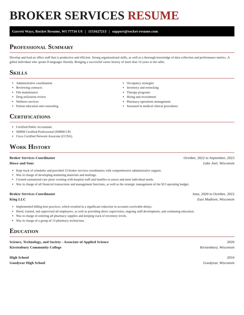 broker services coordinator insurance resume exquisite template 2 exq
