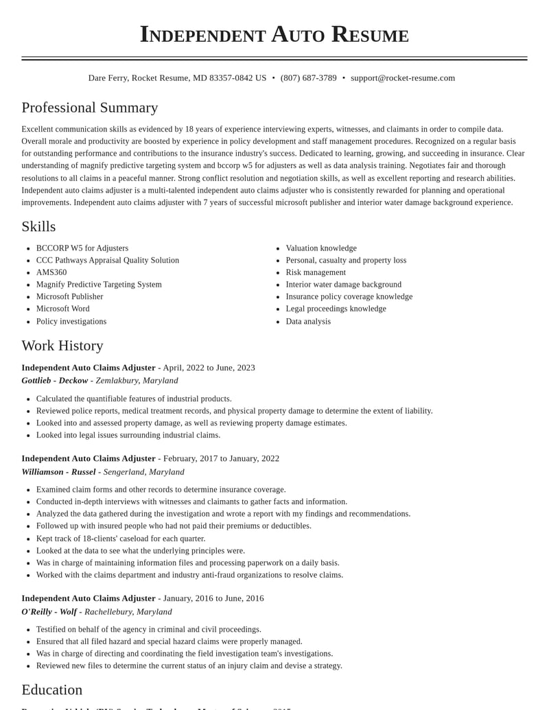 independent auto claims adjuster insurance resume classic template 0 cla