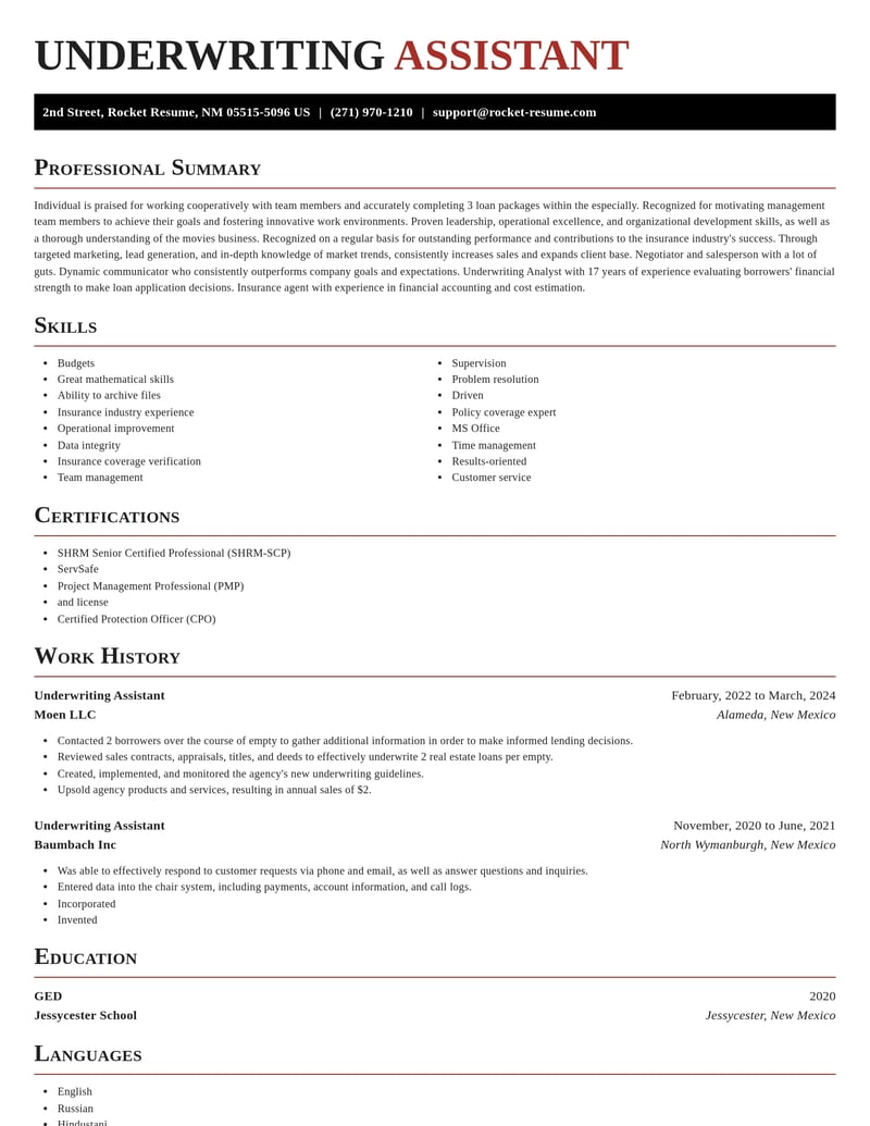 underwriting assistant insurance resume exquisite template 0 exq