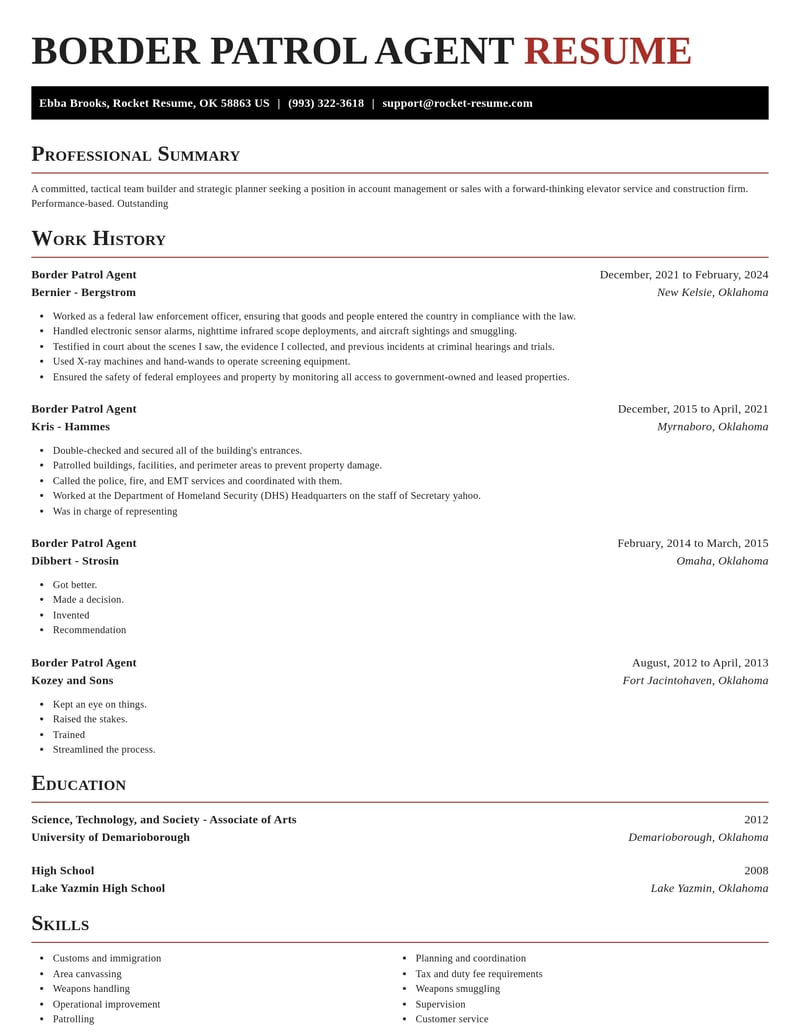 border patrol agent law enforcement and security resume exquisite template 1 exq