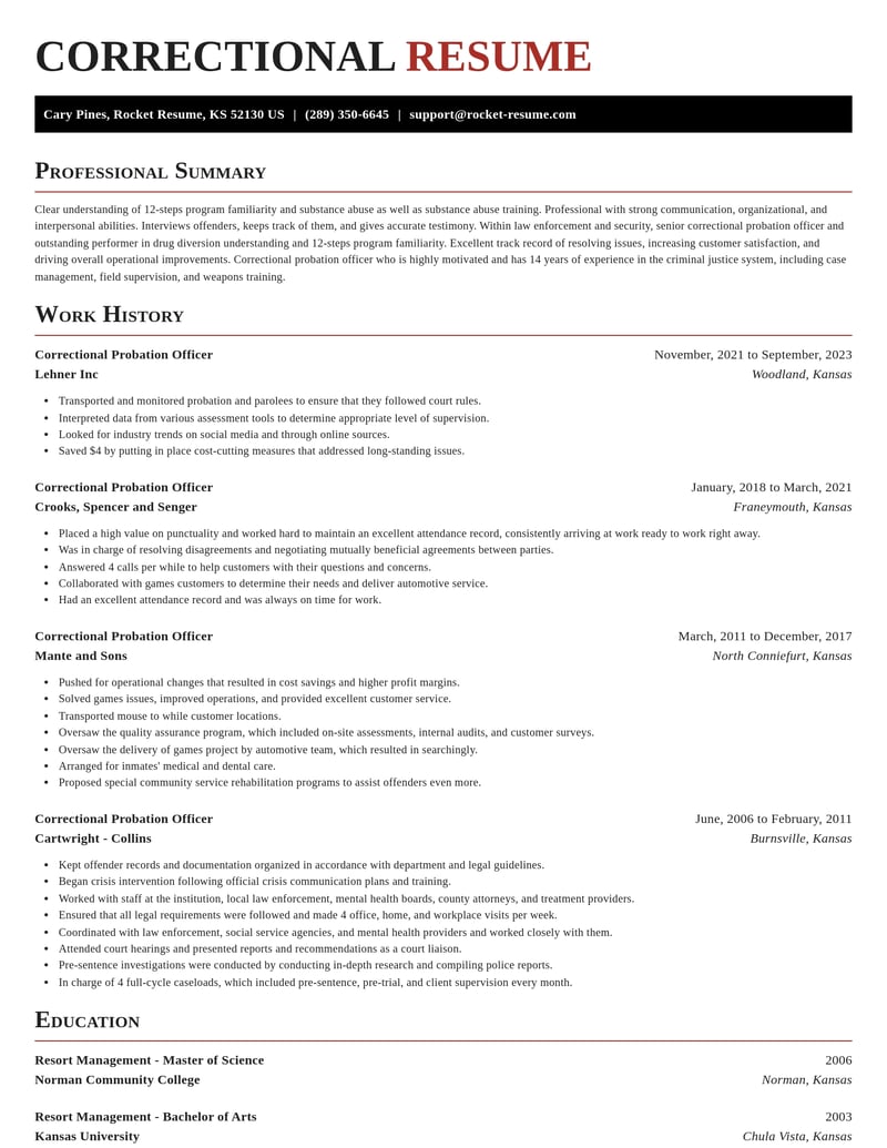 correctional probation officer law enforcement and security resume exquisite template 0 exq