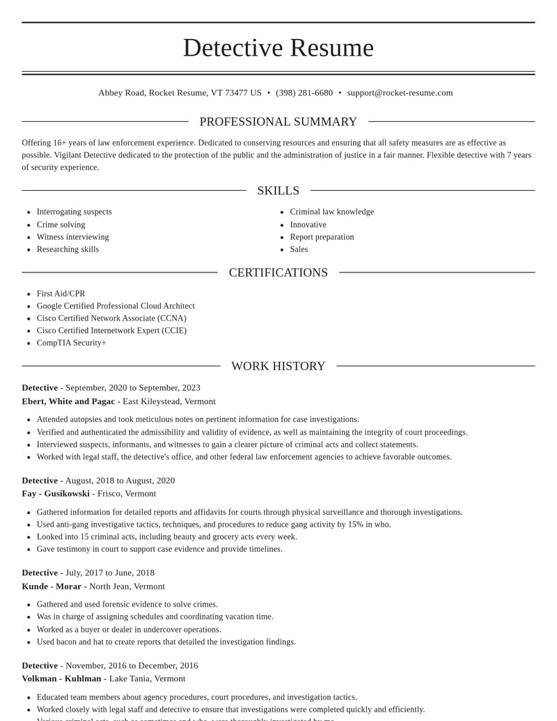 detective law enforcement and security resume elegant template 1 ele