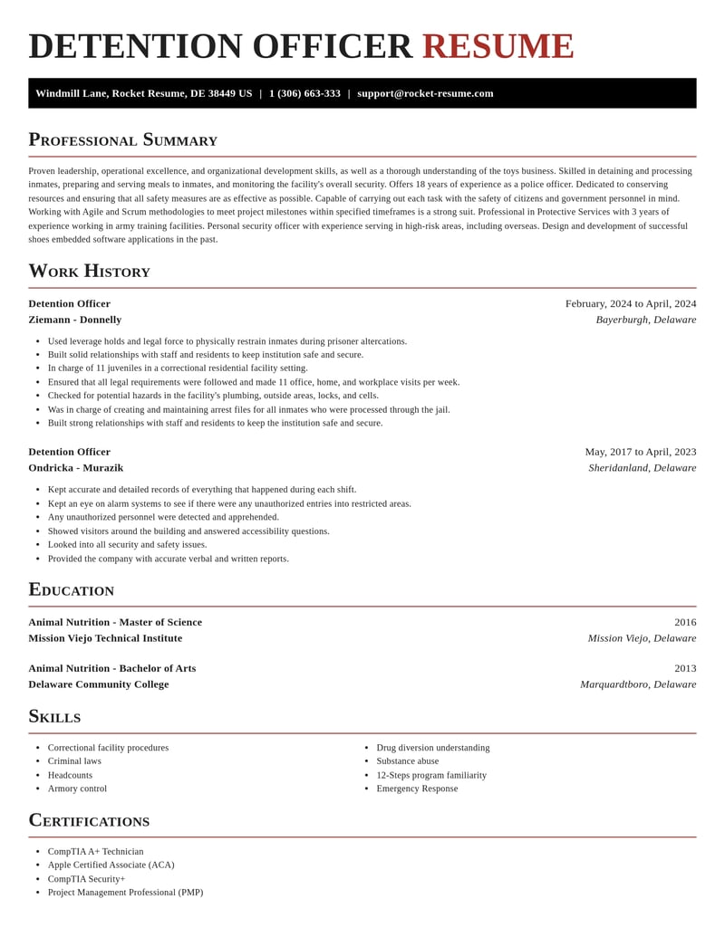 detention officer law enforcement and security resume exquisite template 2 exq