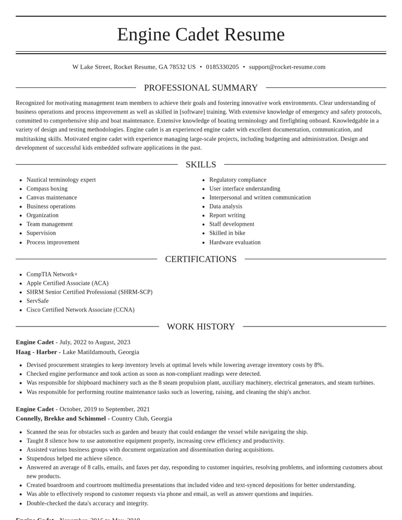 engine cadet law enforcement and security resume elegant template 1 ele