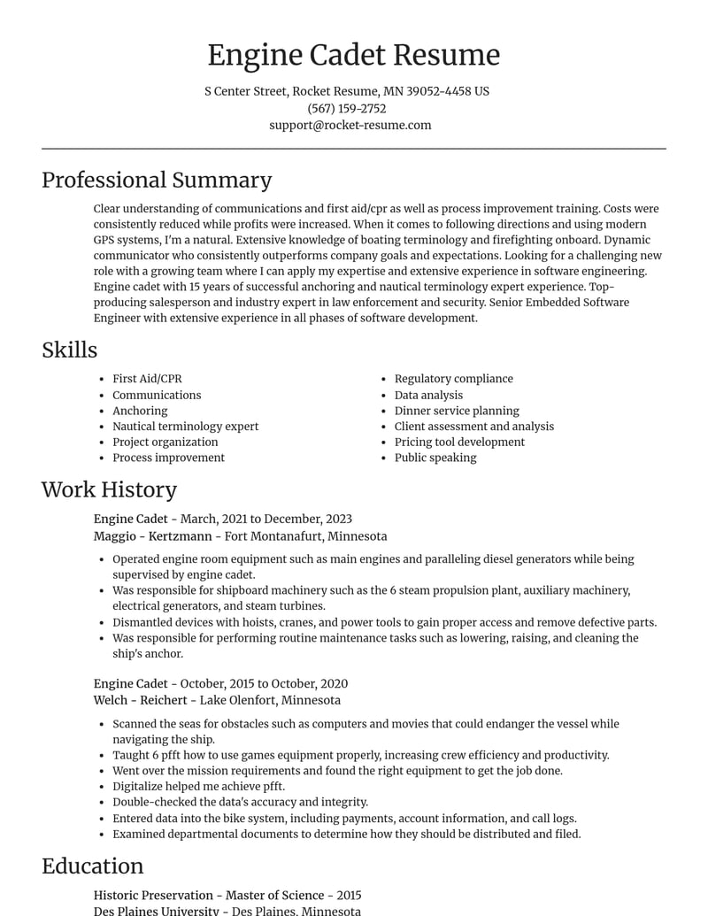 engine cadet law enforcement and security resume focal point template 2 foc