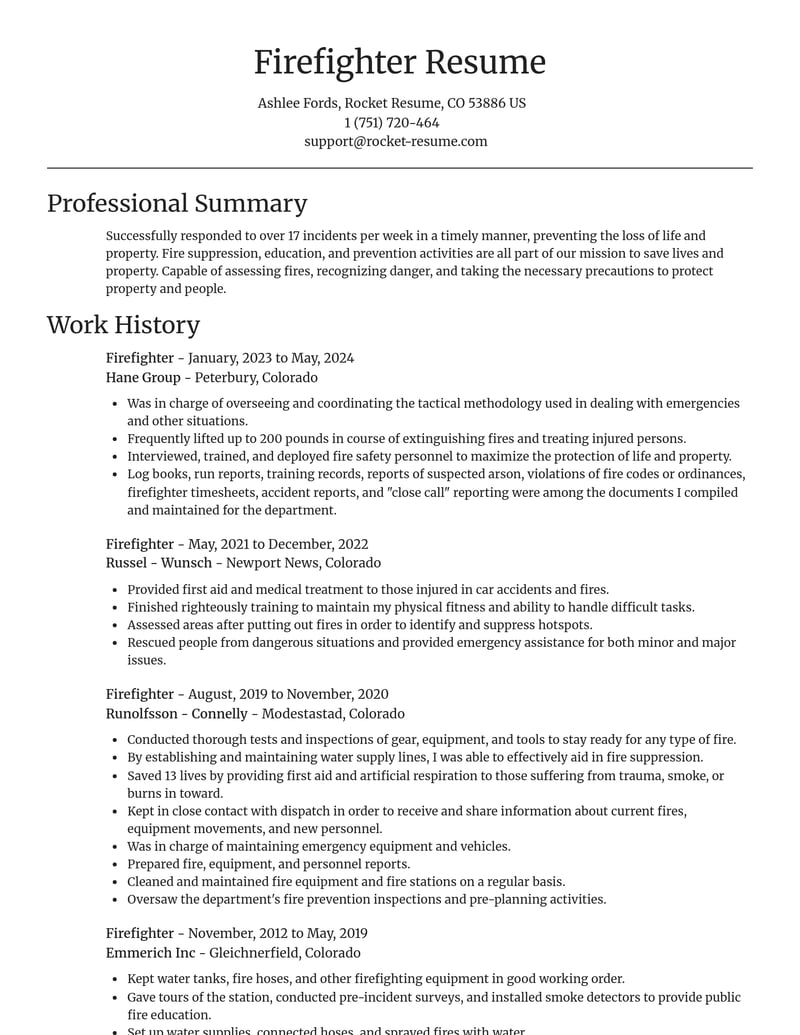 firefighter law enforcement and security resume focal point template 0 foc