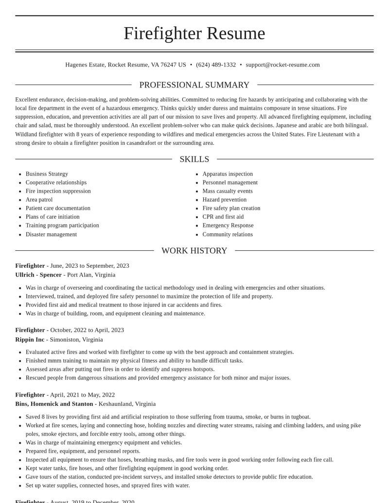 firefighter law enforcement and security resume elegant template 1 ele