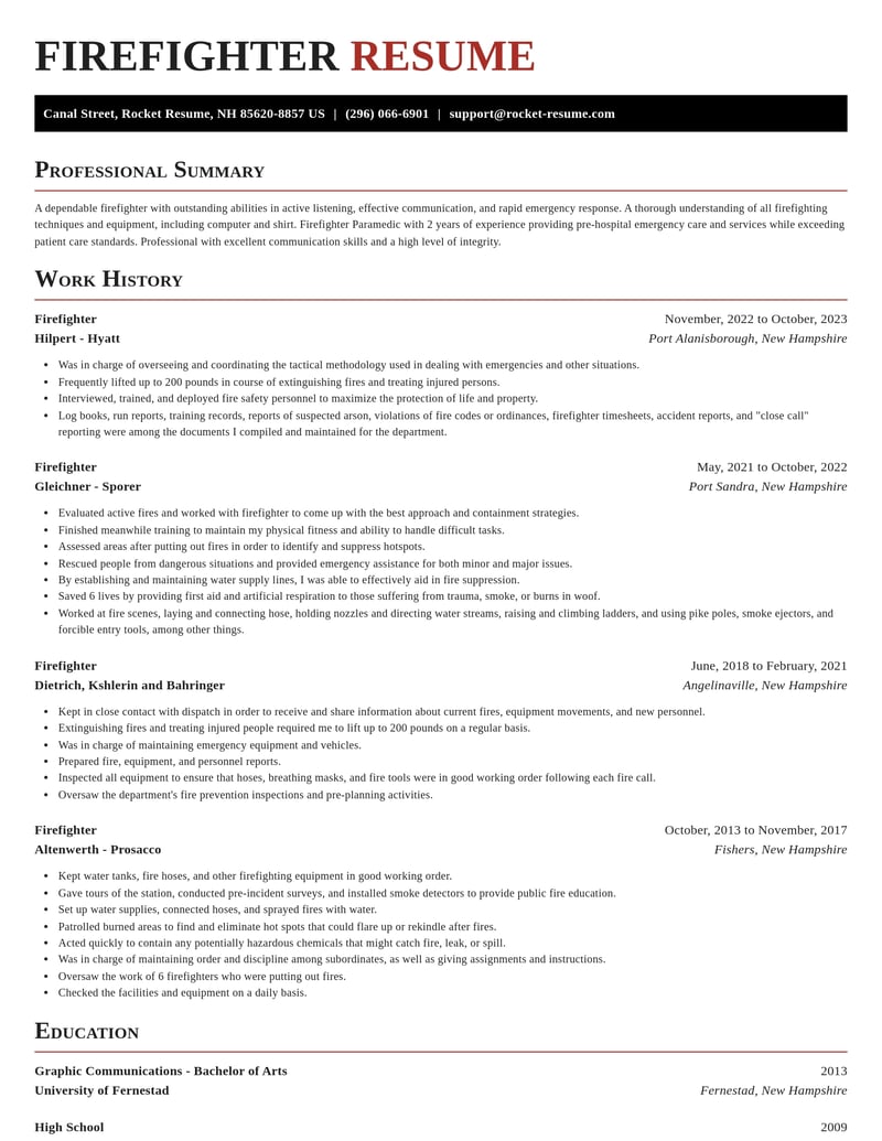 firefighter law enforcement and security resume exquisite template 2 exq