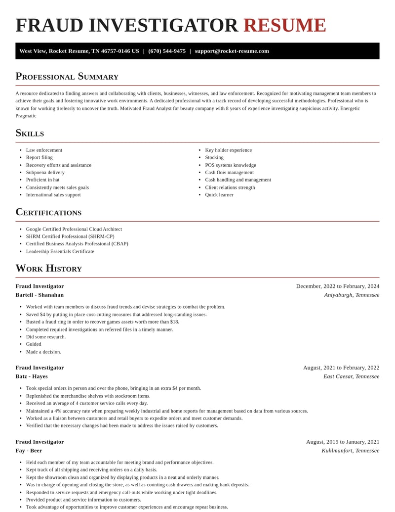 fraud investigator law enforcement and security resume exquisite template 2 exq
