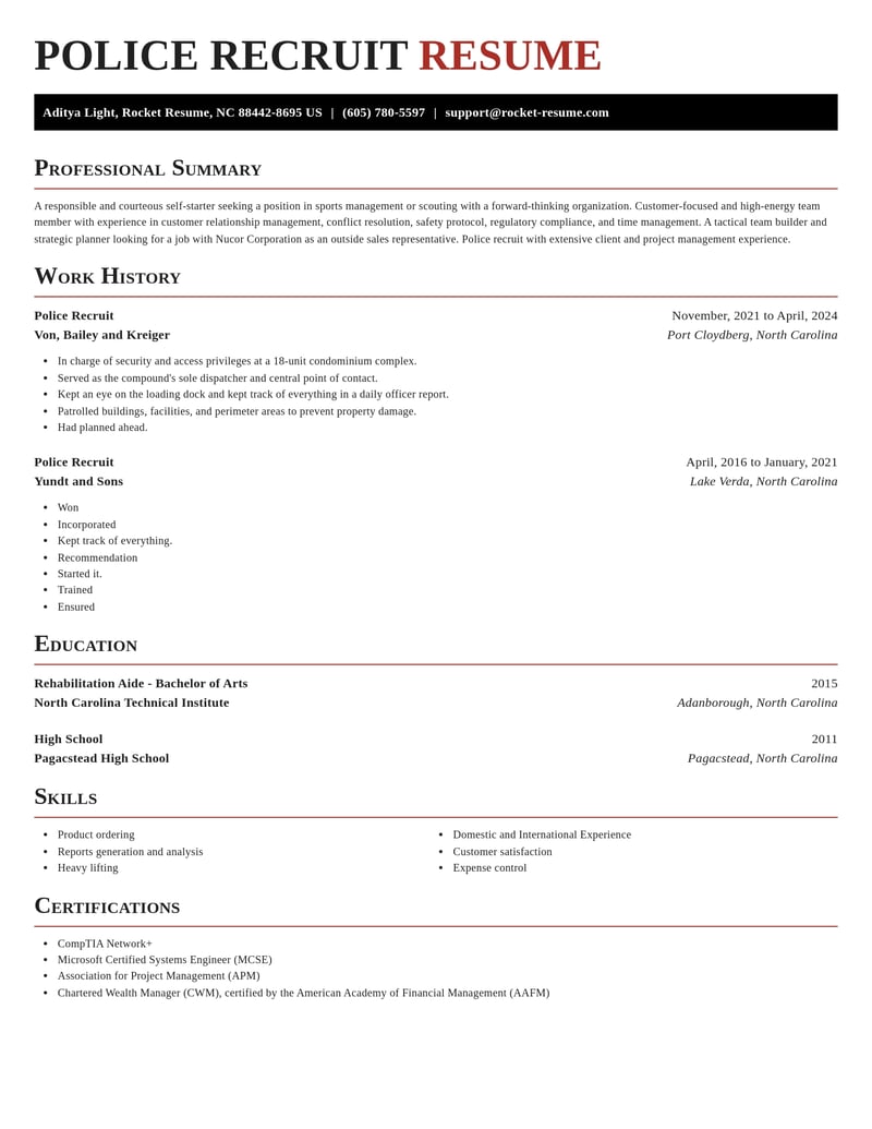 police recruit law enforcement and security resume exquisite template 0 exq