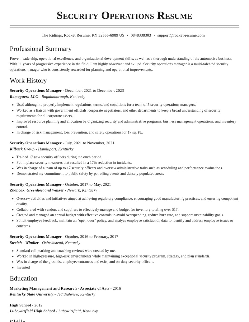 security operations manager law enforcement and security resume classic template 2 cla