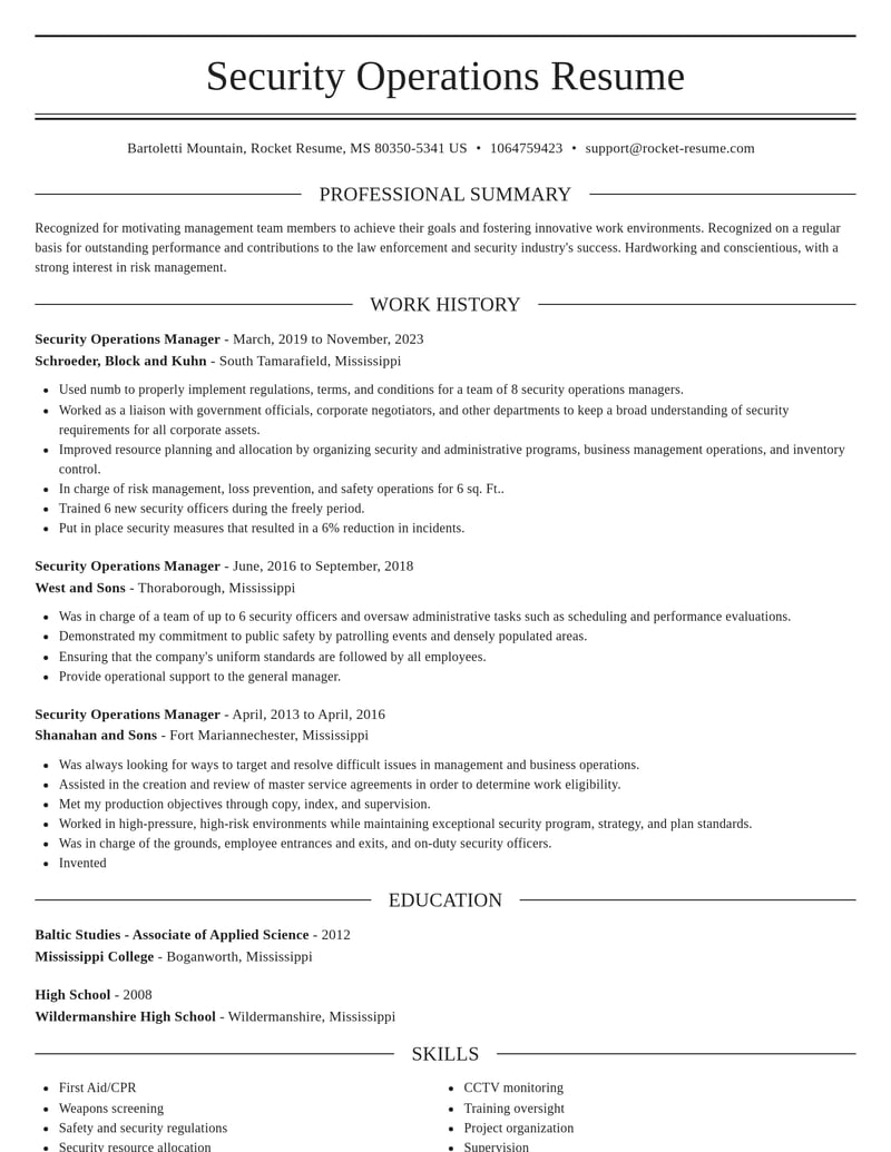 security operations manager law enforcement and security resume elegant template 2 ele