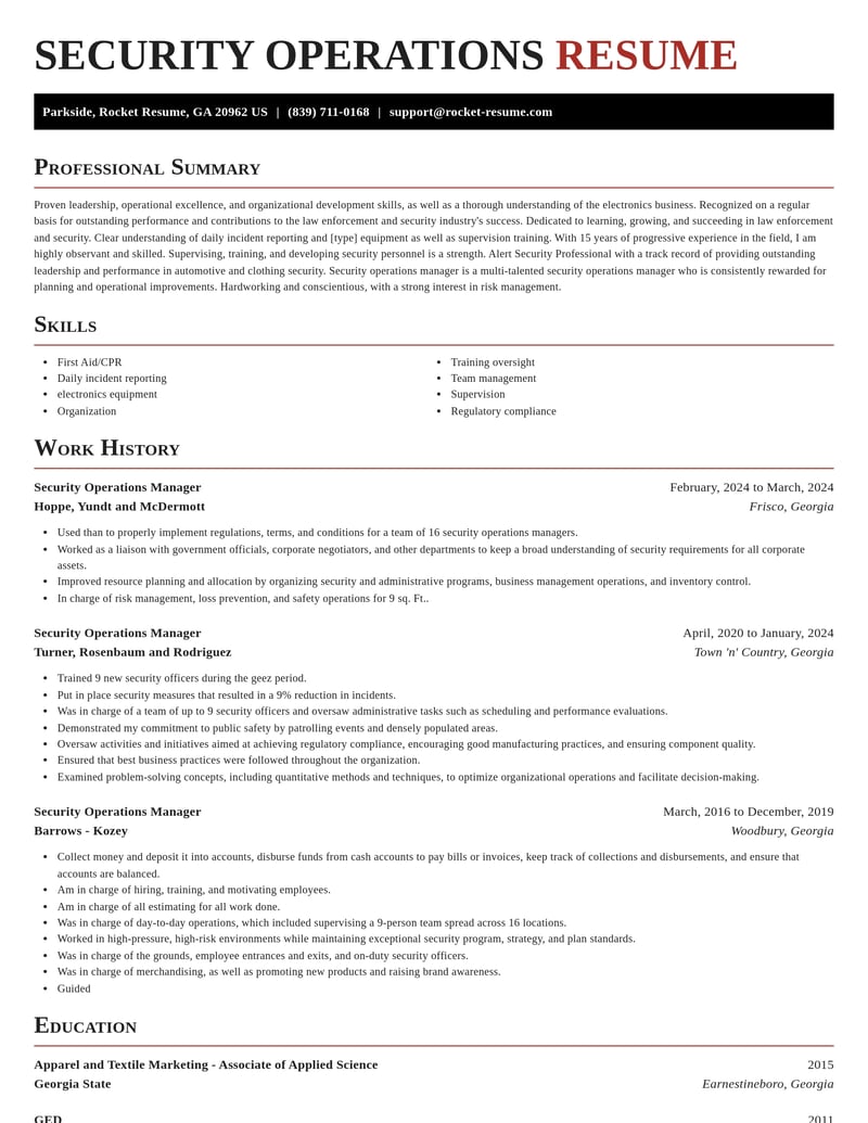 security operations manager law enforcement and security resume exquisite template 2 exq