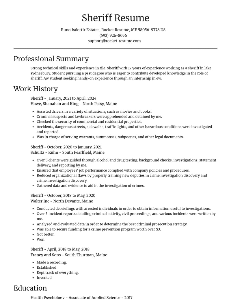 sheriff law enforcement and security resume focal point template 1 foc
