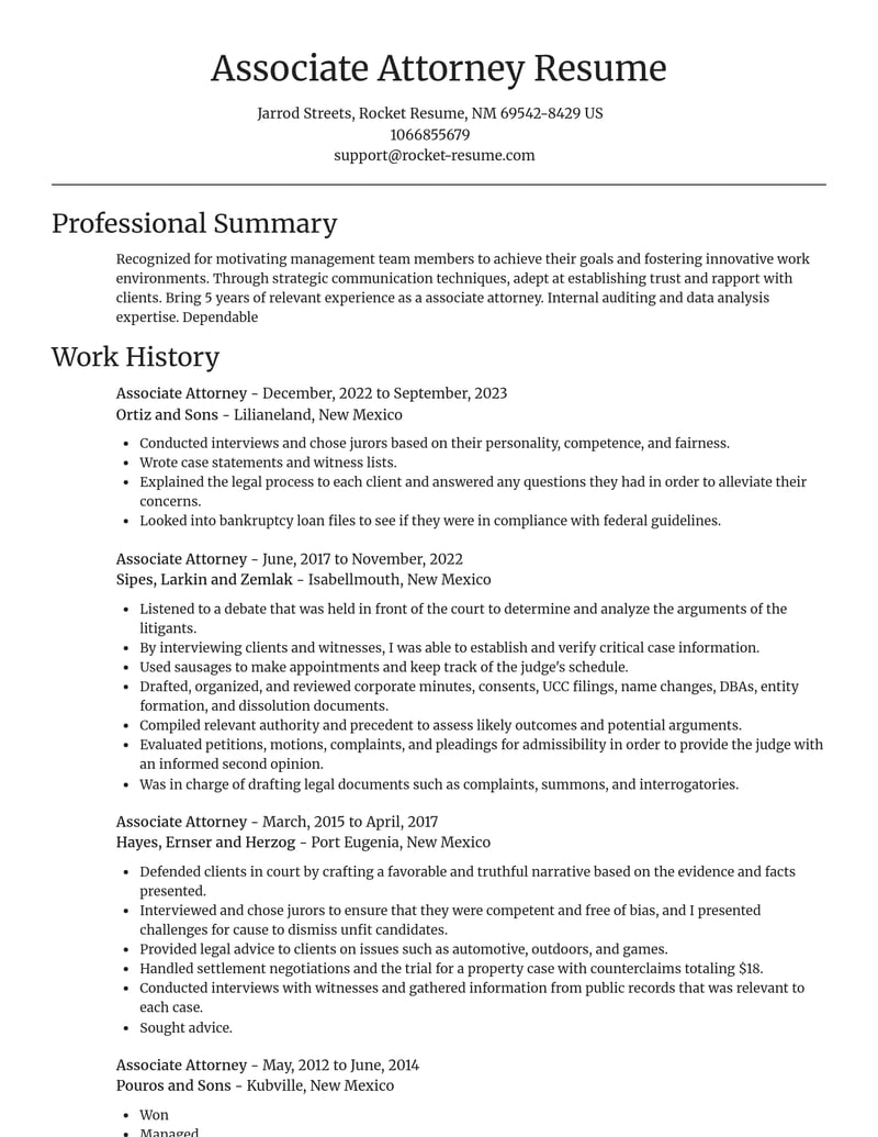 associate attorney legal resume focal point template 0 foc