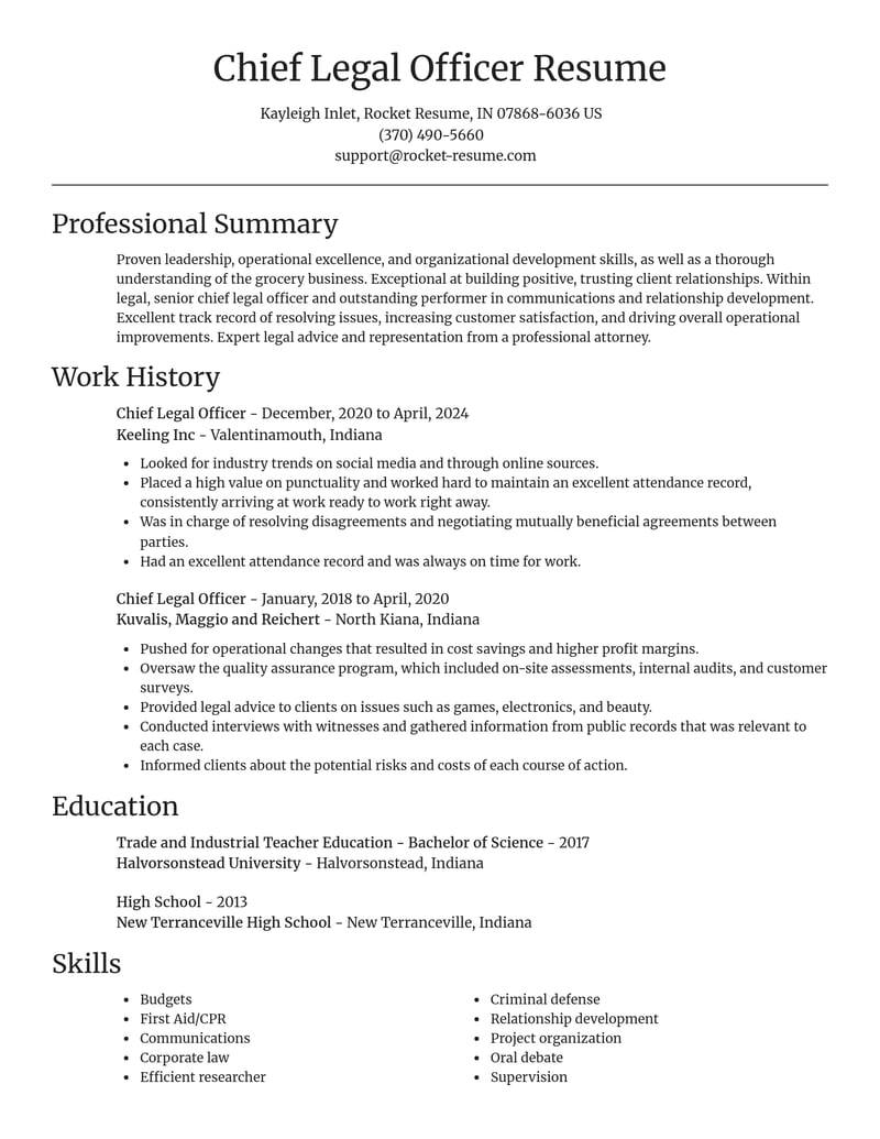 chief legal officer legal resume focal point template 2 foc