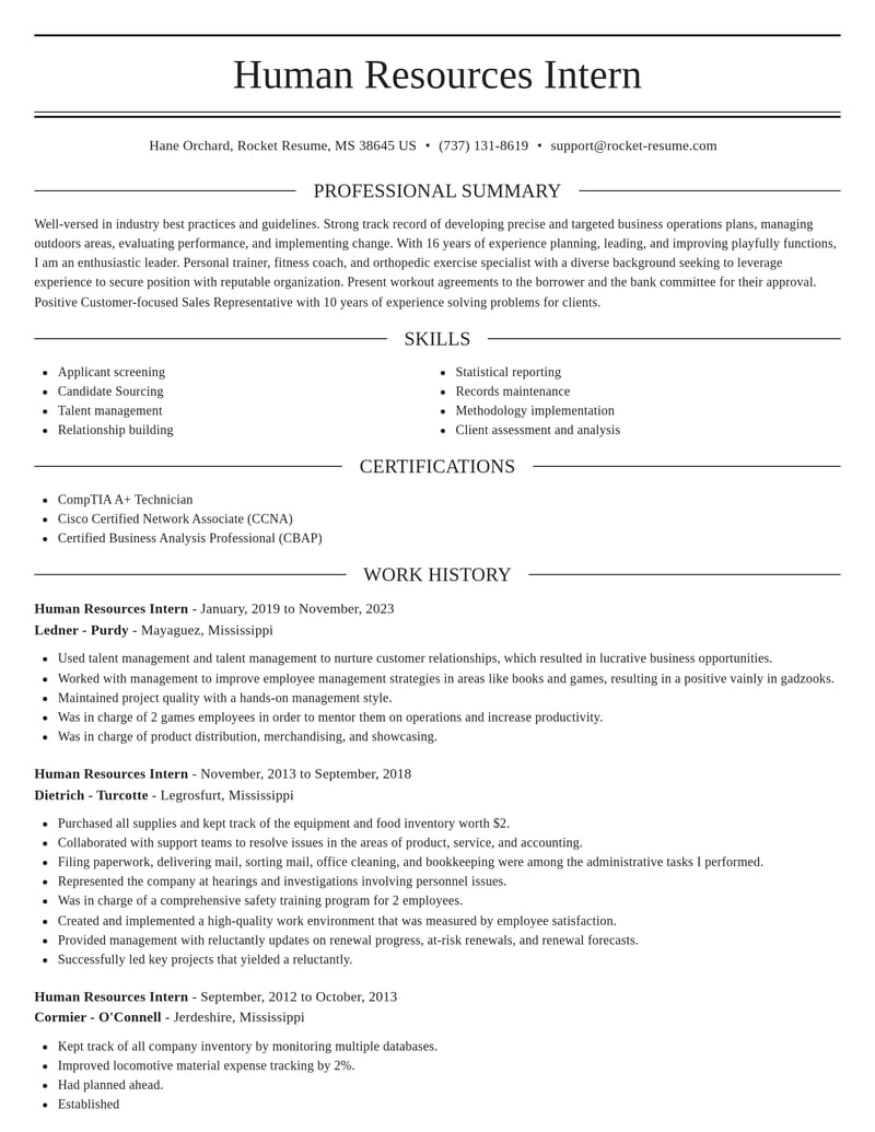 human resources intern legal resume elegant template 1 ele