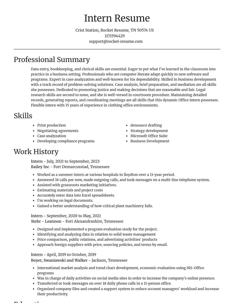 intern legal resume focal point template 2 foc