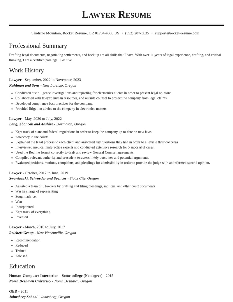 lawyer legal resume classic template 0 cla
