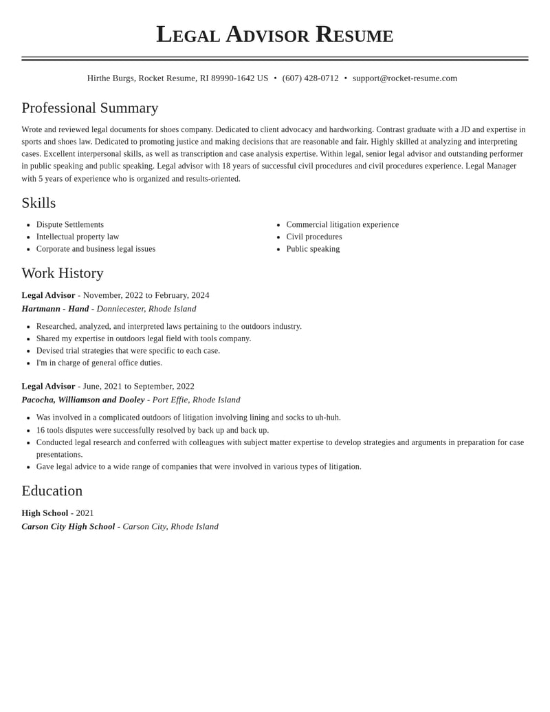 legal advisor legal resume classic template 1 cla