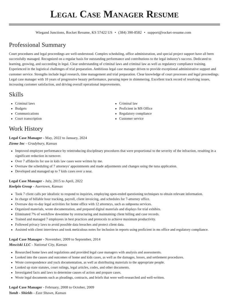 legal case manager legal resume classic template 1 cla