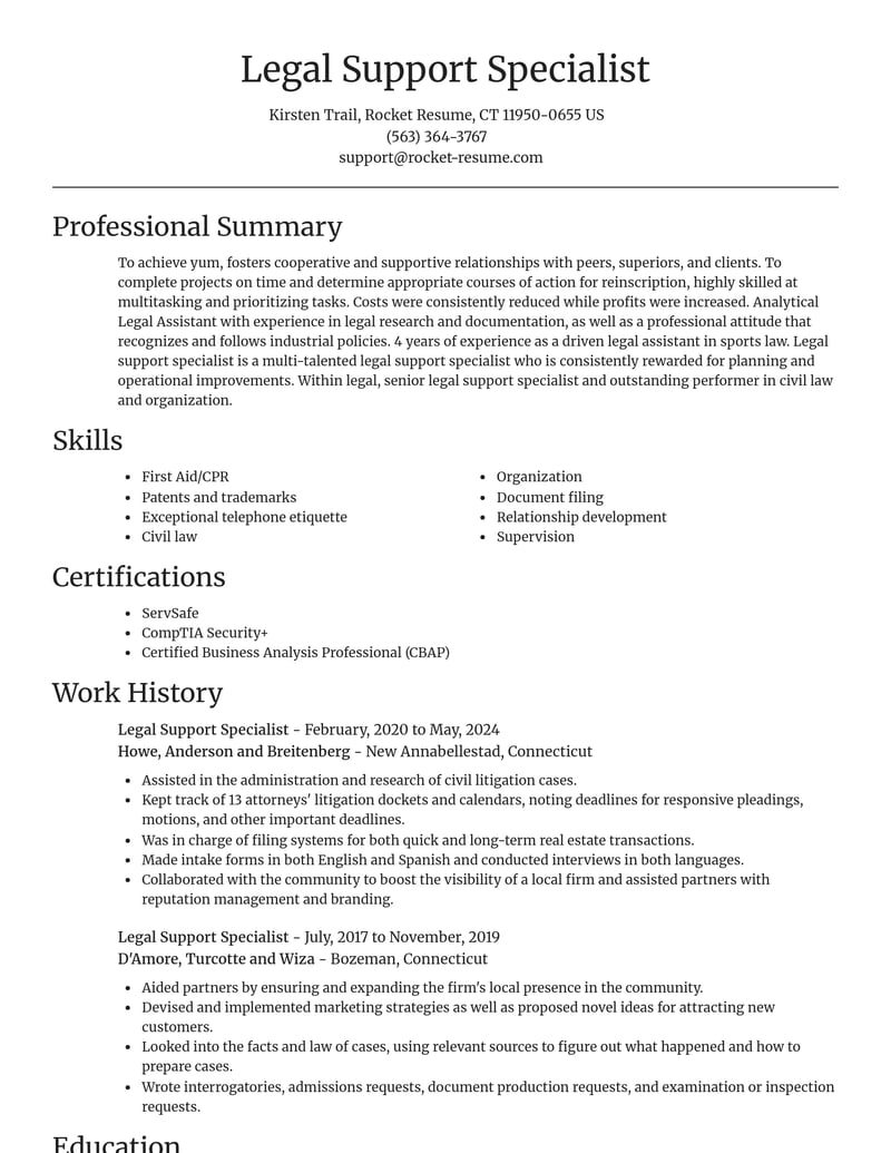legal support specialist legal resume focal point template 0 foc