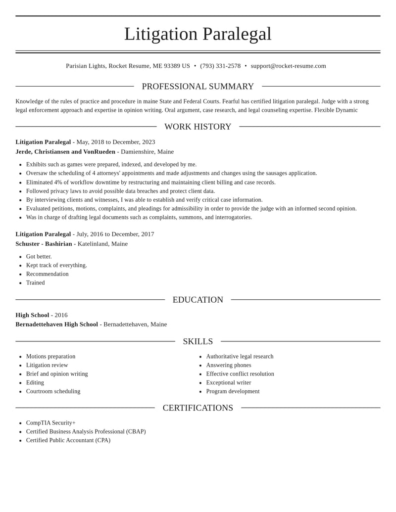 litigation paralegal legal resume elegant template 1 ele
