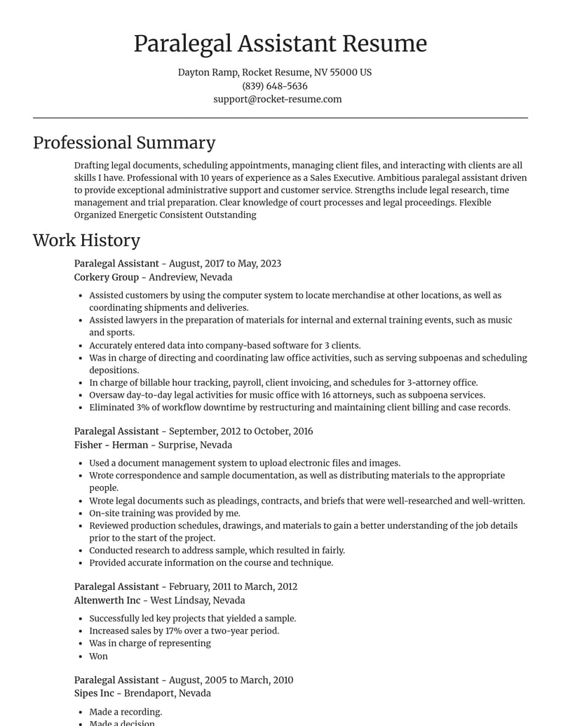 paralegal assistant legal resume focal point template 0 foc