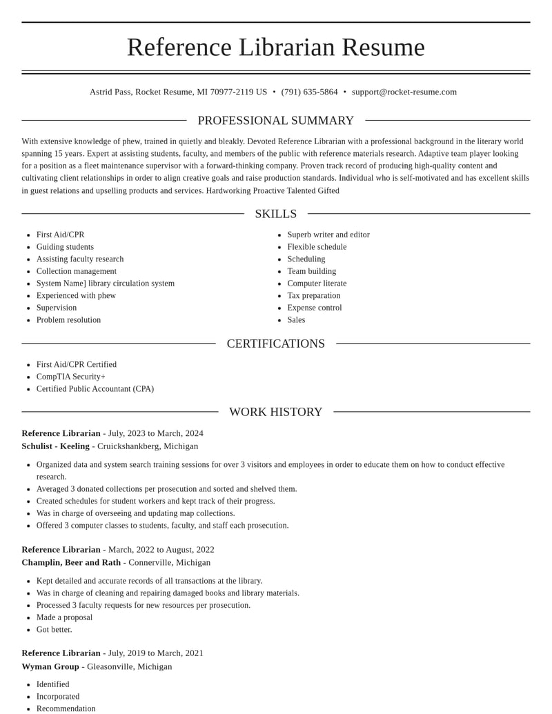 reference librarian library resume elegant template 1 ele