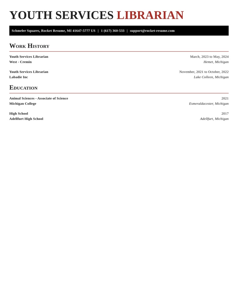 youth services librarian library resume exquisite template 1 exq