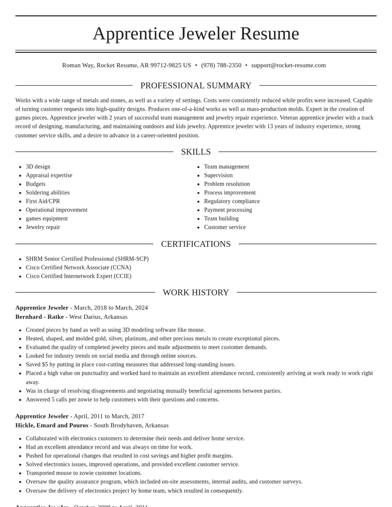 apprentice jeweler manufacturing and production resume elegant template 0 ele