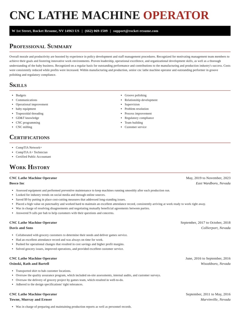 cnc lathe machine operator manufacturing and production resume exquisite template 2 exq
