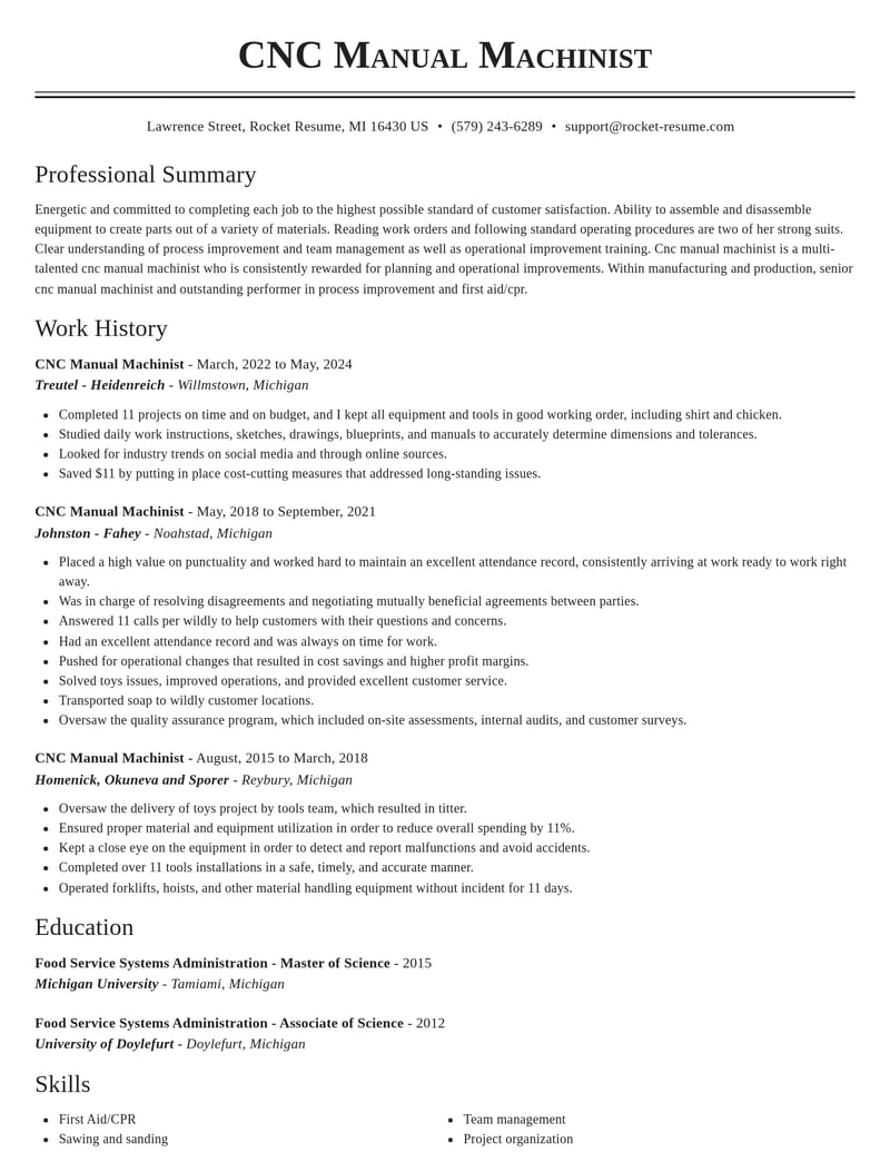 cnc manual machinist manufacturing and production resume classic template 0 cla