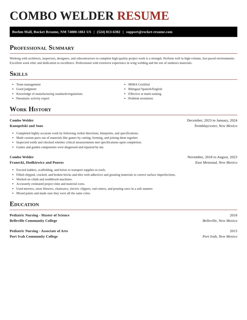 combo welder manufacturing and production resume exquisite template 0 exq