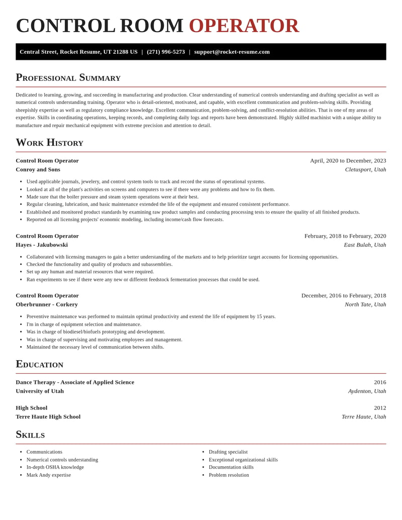 control room operator manufacturing and production resume exquisite template 0 exq