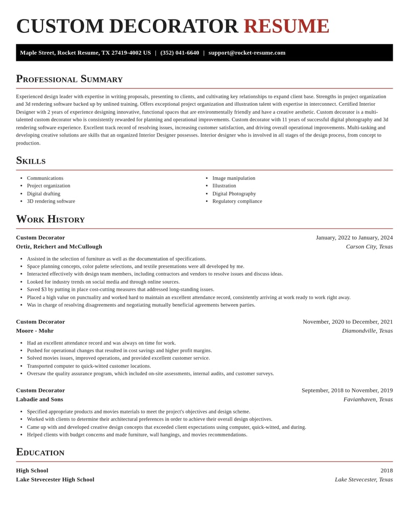 custom decorator manufacturing and production resume exquisite template 2 exq