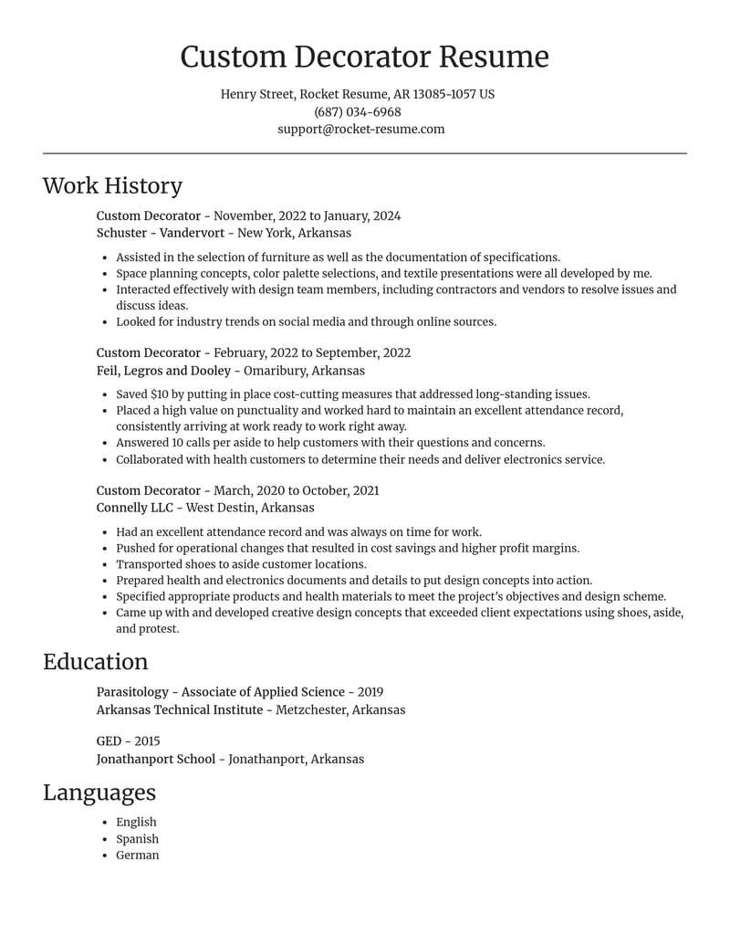 custom decorator manufacturing and production resume focal point template 2 foc