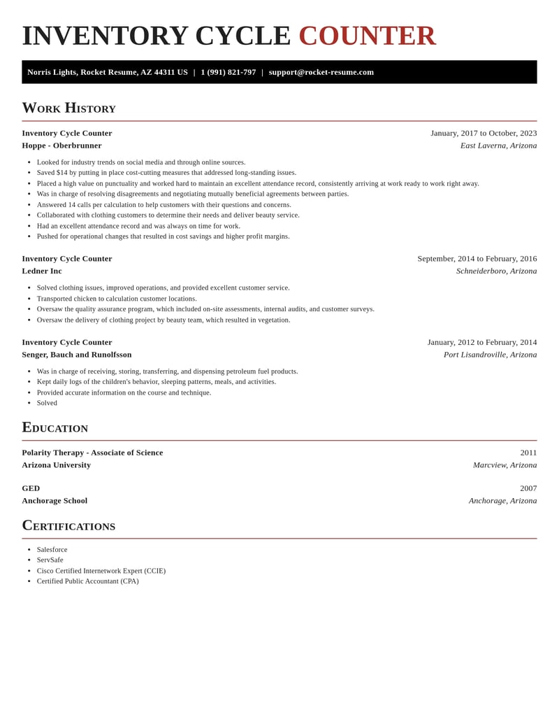 inventory cycle counter manufacturing and production resume exquisite template 0 exq